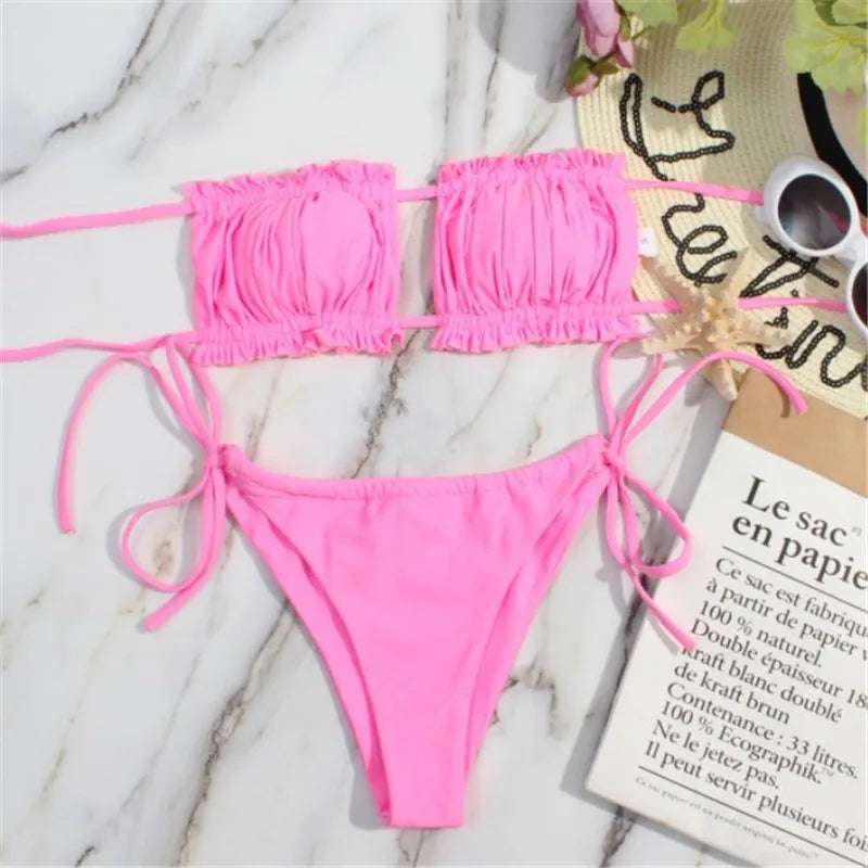 Biquíni Pleated Chic – Conjunto Mini Tanga - Vento Maré