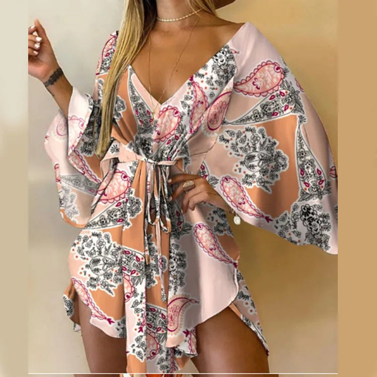 Vestido Boho - Manga Morcego