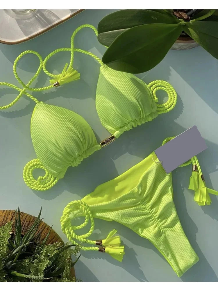 Biquíni de Cordas em Cores Vibrantes - Vento Maré