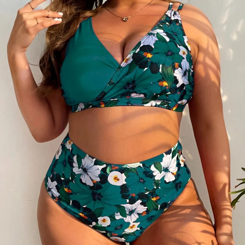 Biquíni Plus Size Meia Estampa Floral - Vento Maré