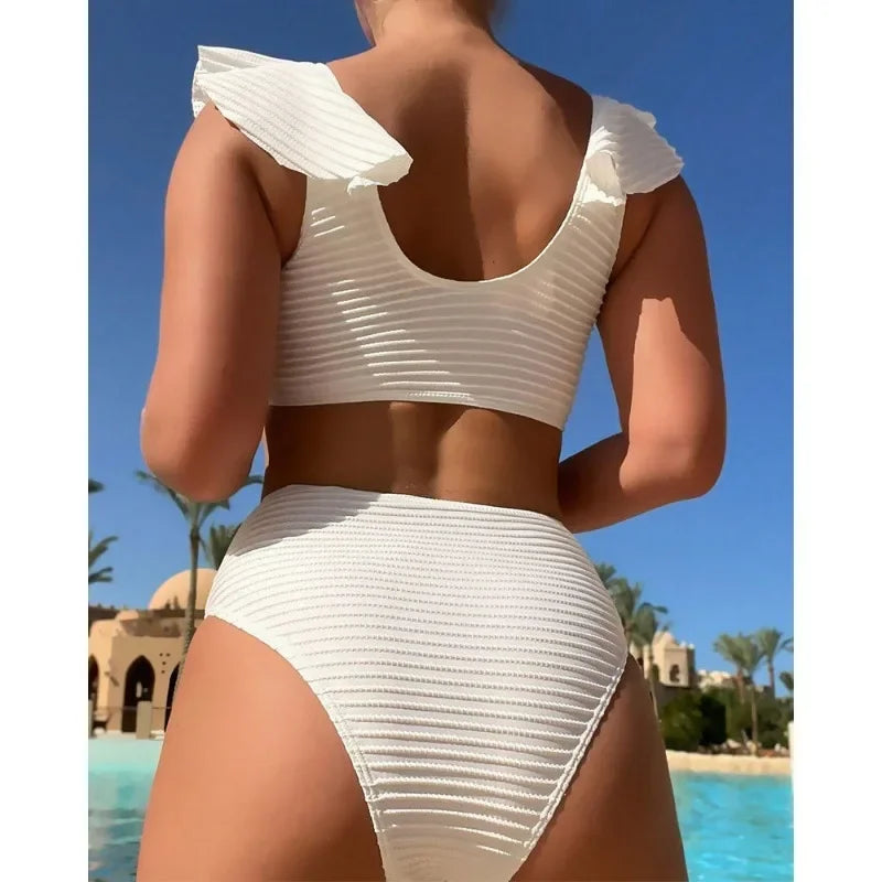 Biquíni Lotus Sexy – Conjunto com Folhas e Decote V