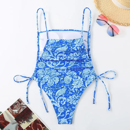 Maiô Sexy com Cordão e Detalhes Pinçados