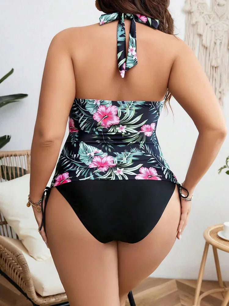 Maiô Plus Size Floral de Duas Peças - Vento Maré 