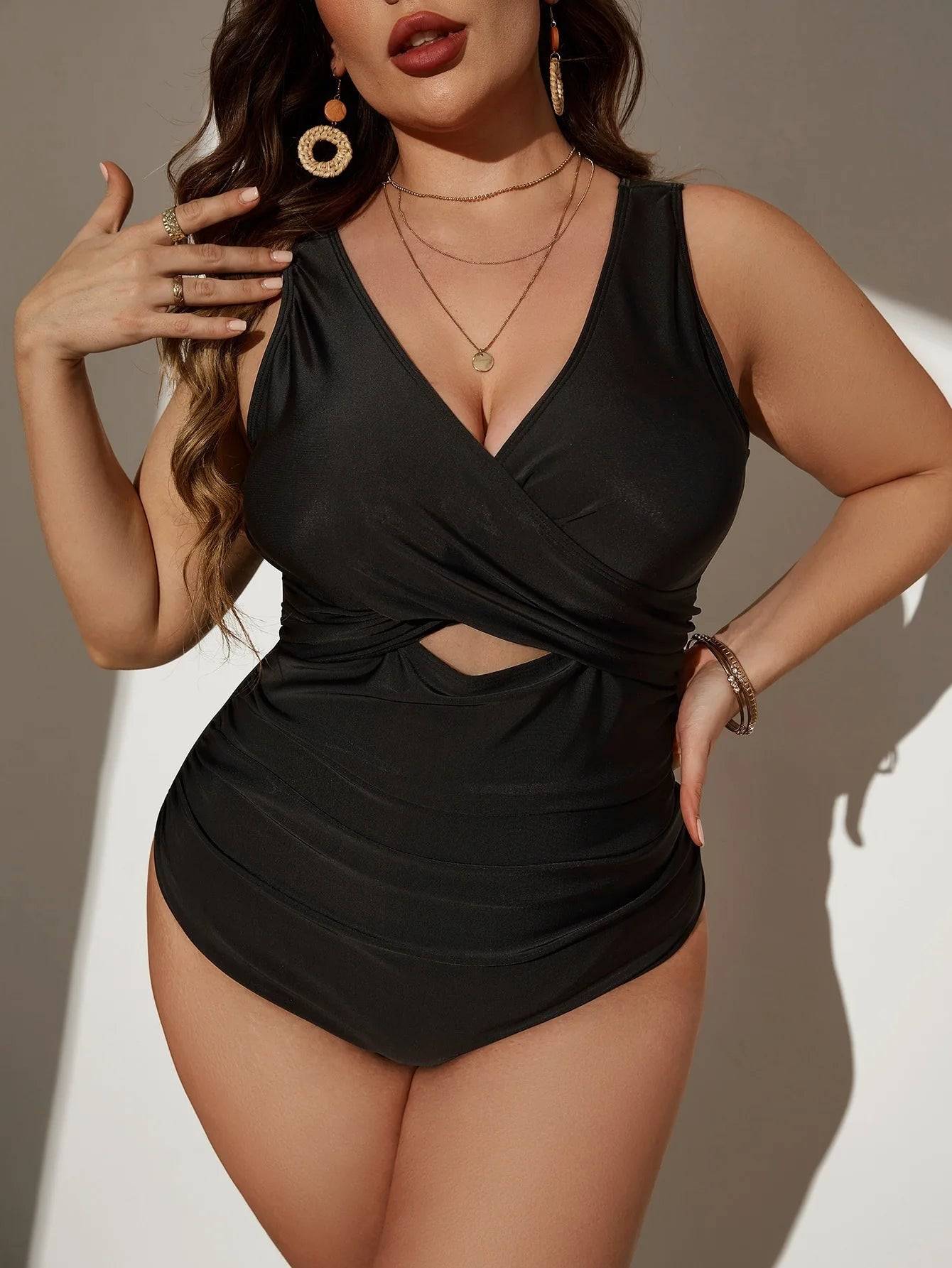 Maiô Plus Size Cruzado Spandex - Vento Maré 