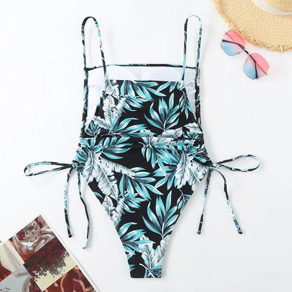 Maiô Sexy com Cordão e Detalhes Pinçados