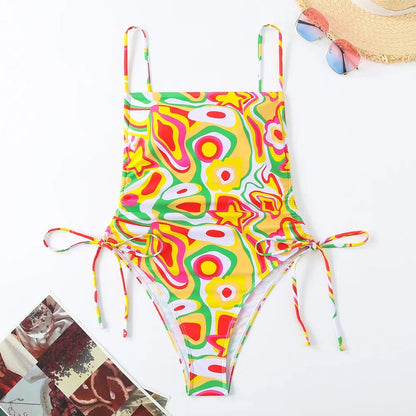 Maiô Sexy com Cordão e Detalhes Pinçados