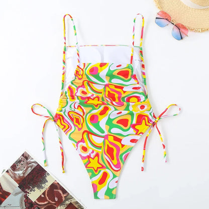 Maiô Sexy com Cordão e Detalhes Pinçados